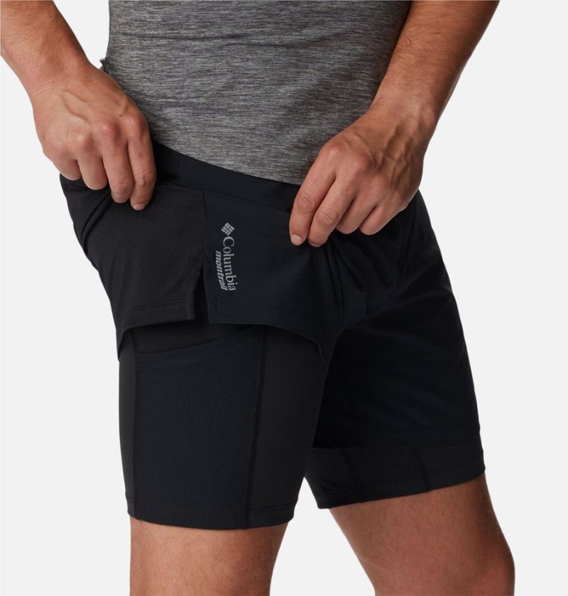 Columbia Endless Trail 2-in-1 Men's Shorts Black | KVDHZN-245