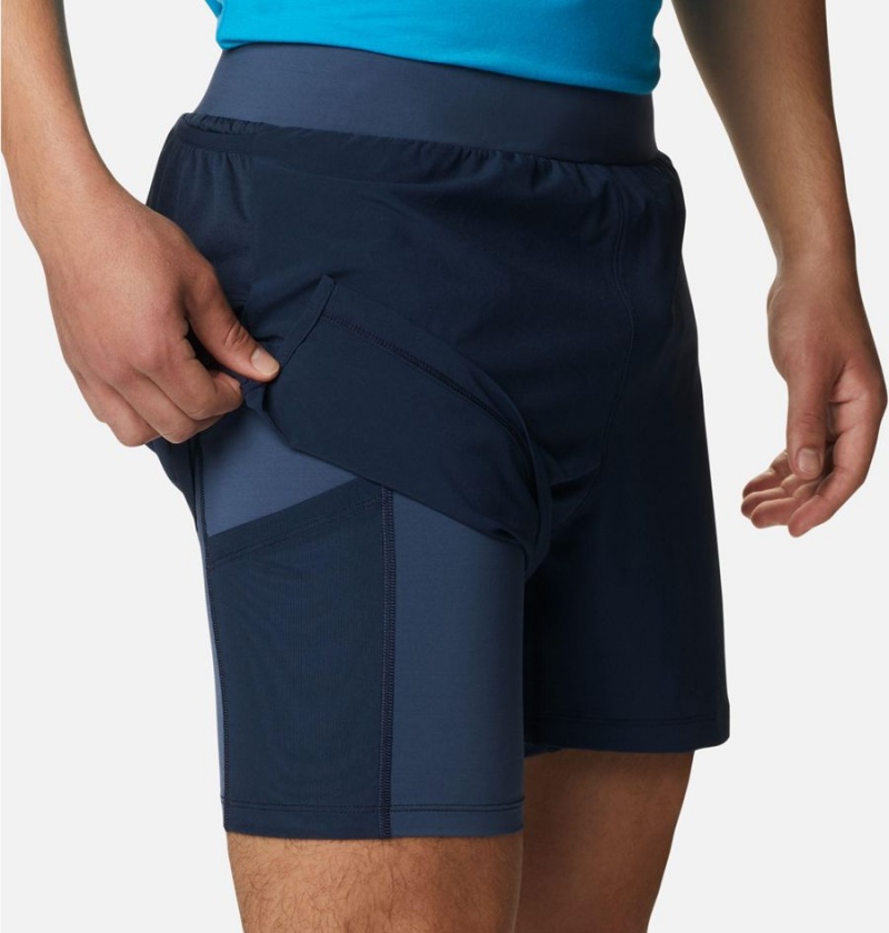 Columbia Endless Trail 2-in-1 Men's Shorts Navy | NJBDUL-528