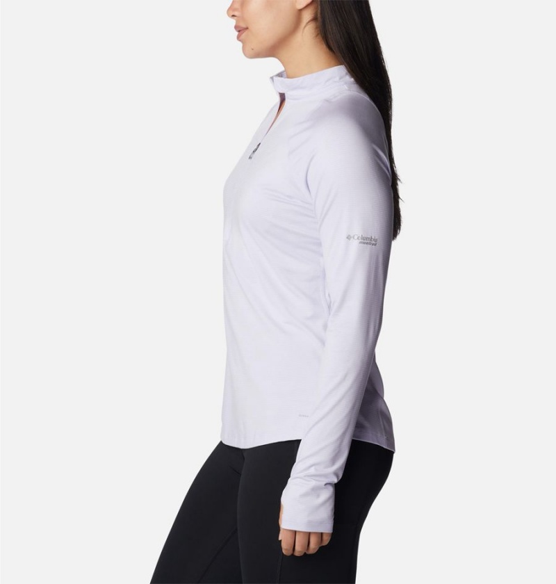 Columbia Endless Trail Half Zip Mesh Long Sleeve Women's Pullover Purple | CJHMVY-519