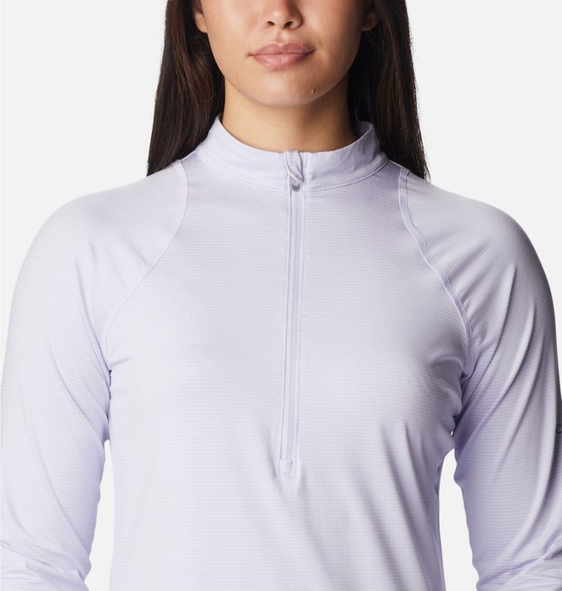 Columbia Endless Trail Half Zip Mesh Long Sleeve Women's Pullover Purple | CJHMVY-519