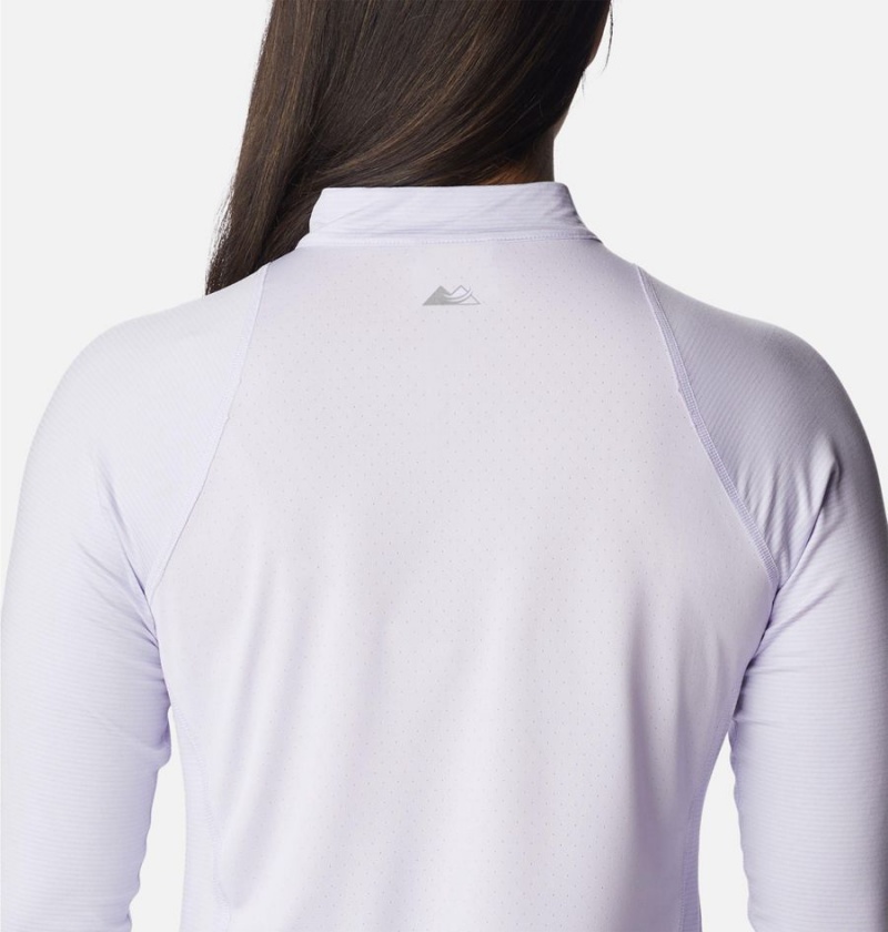 Columbia Endless Trail Half Zip Mesh Long Sleeve Women's Pullover Purple | CJHMVY-519