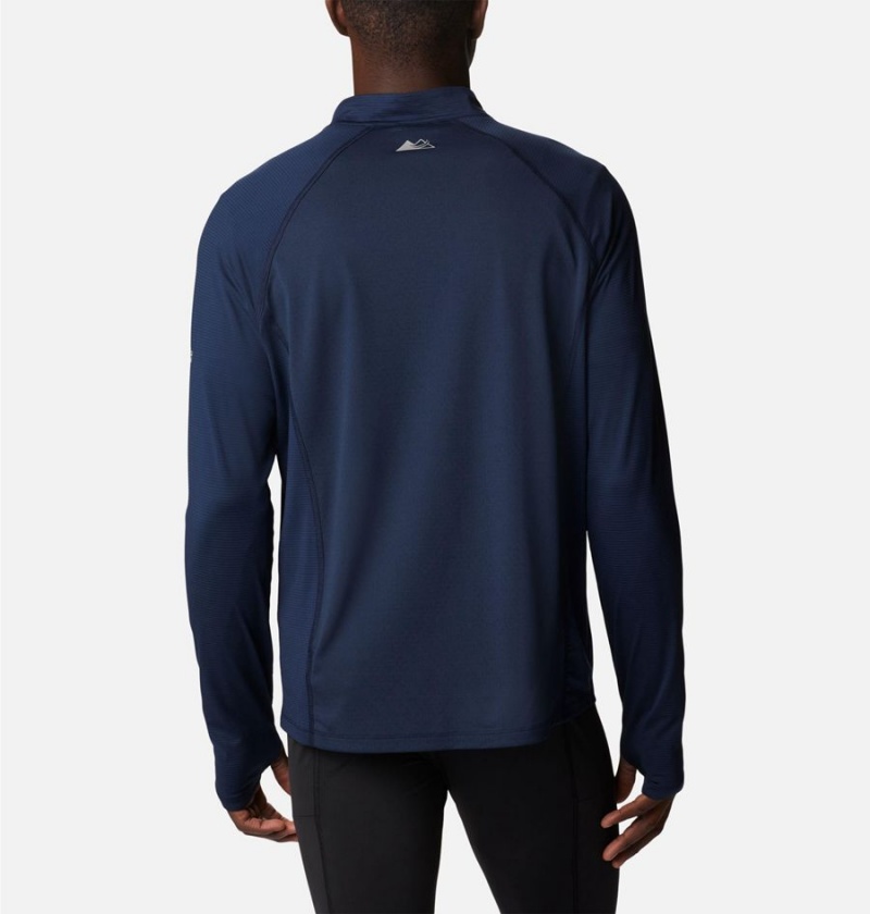 Columbia Endless Trail Half Zip Mesh Long Sleeve Men's T-Shirt Navy | WTKZHV-614
