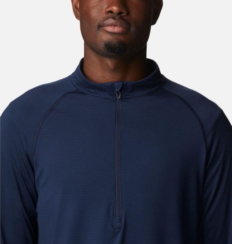 Columbia Endless Trail Half Zip Mesh Long Sleeve Men's T-Shirt Navy | WTKZHV-614