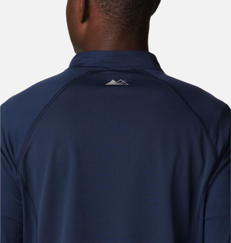 Columbia Endless Trail Half Zip Mesh Long Sleeve Men's T-Shirt Navy | WTKZHV-614