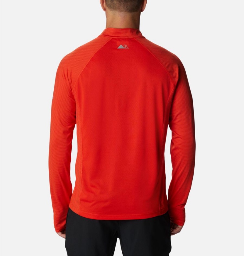 Columbia Endless Trail Half Zip Mesh Long Sleeve Men's T-Shirt Red | JCRVKW-439