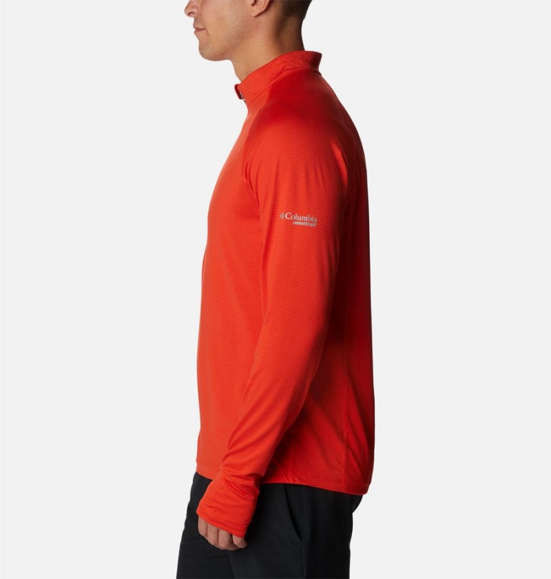 Columbia Endless Trail Half Zip Mesh Long Sleeve Men's T-Shirt Red | JCRVKW-439