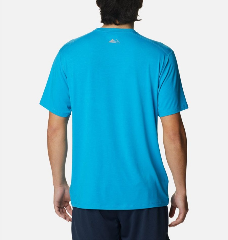 Columbia Endless Trail Running Tech Men's T-Shirt Blue | LRPDCF-285