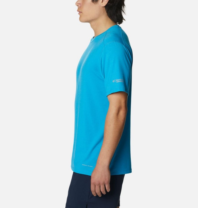 Columbia Endless Trail Running Tech Men's T-Shirt Blue | LRPDCF-285