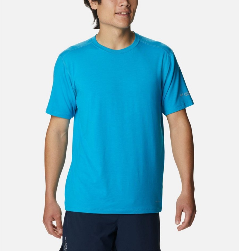 Columbia Endless Trail Running Tech Men\'s T-Shirt Blue | LRPDCF-285