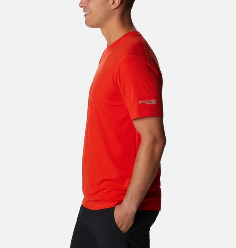 Columbia Endless Trail Running Tech Men's T-Shirt Red | RKDJGY-935