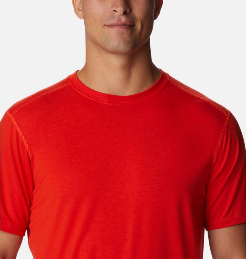 Columbia Endless Trail Running Tech Men's T-Shirt Red | RKDJGY-935