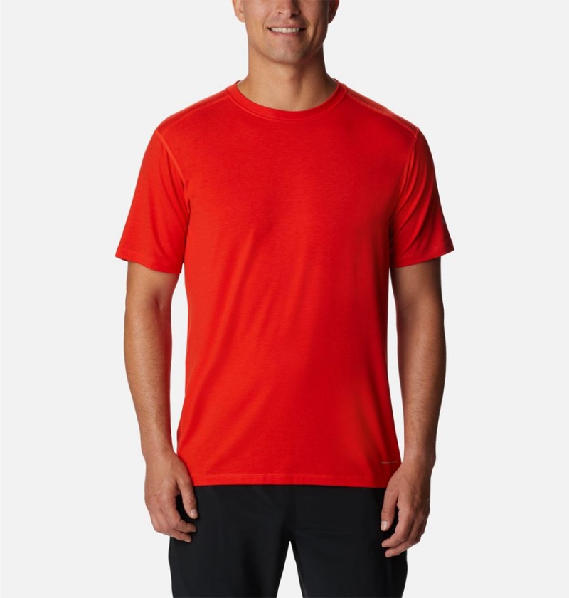 Columbia Endless Trail Running Tech Men\'s T-Shirt Red | RKDJGY-935