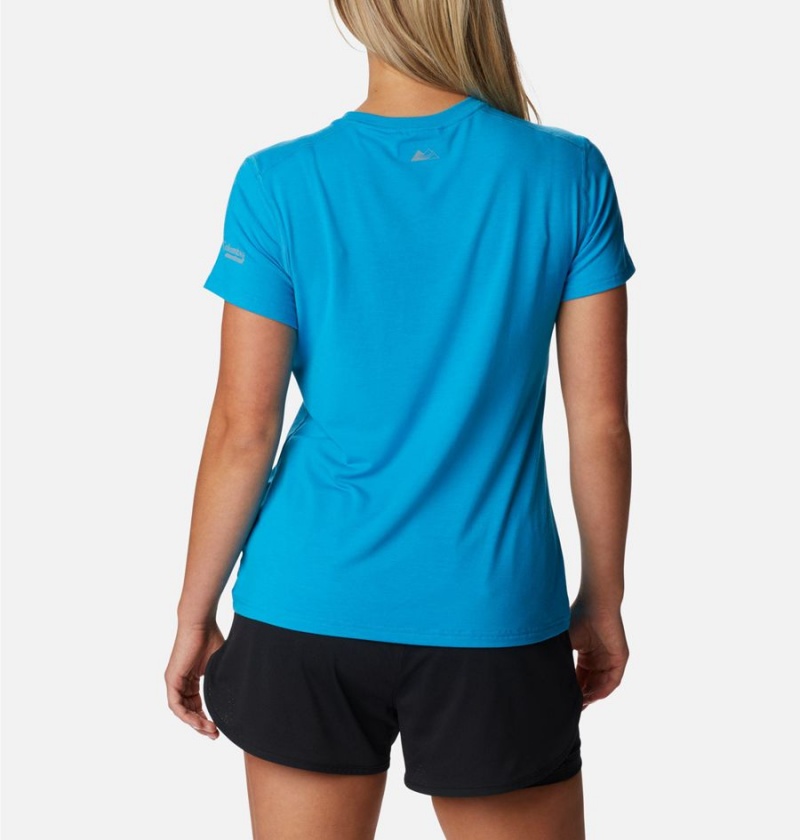 Columbia Endless Trail Running Tech Women's T-Shirt Blue | BRSKFN-196
