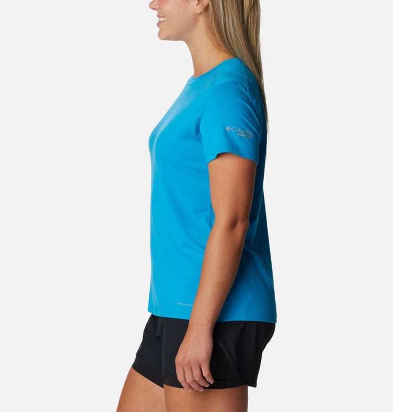 Columbia Endless Trail Running Tech Women's T-Shirt Blue | BRSKFN-196