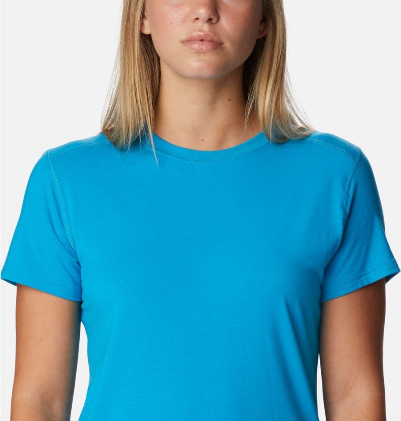 Columbia Endless Trail Running Tech Women's T-Shirt Blue | BRSKFN-196
