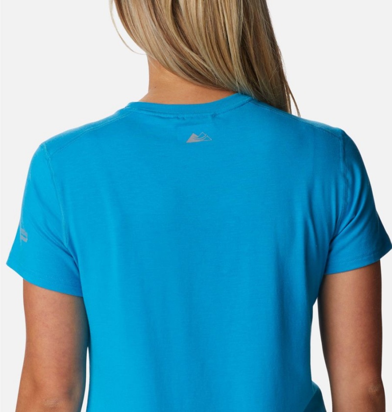 Columbia Endless Trail Running Tech Women's T-Shirt Blue | BRSKFN-196