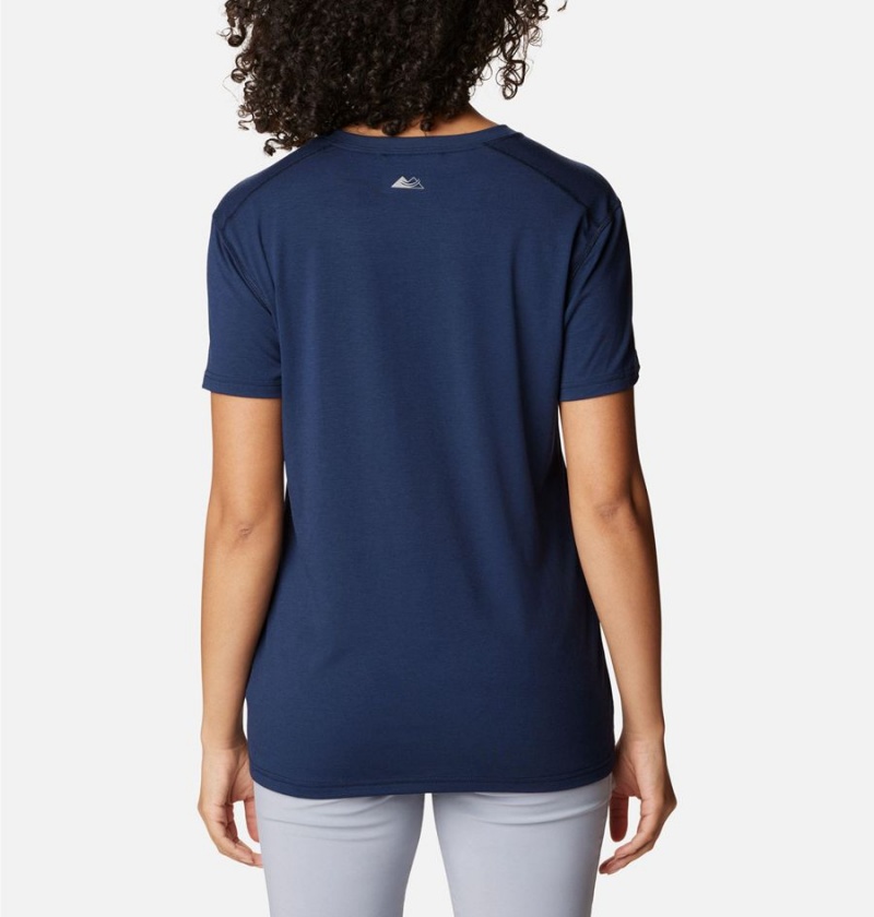 Columbia Endless Trail Running Tech Women's T-Shirt Navy | DNZQKS-238