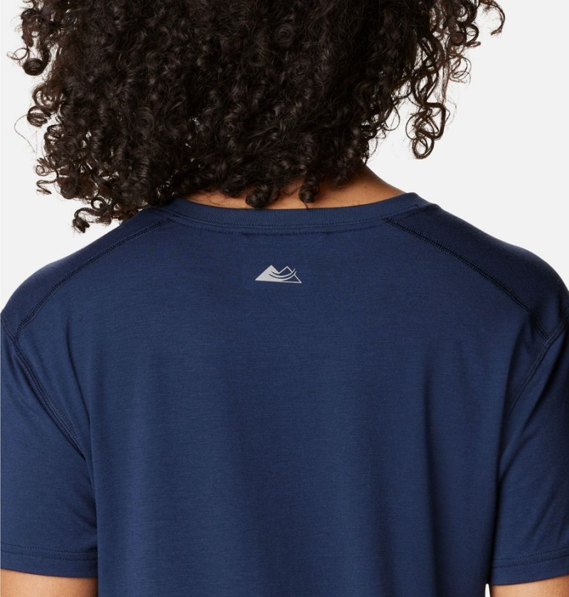 Columbia Endless Trail Running Tech Women's T-Shirt Navy | DNZQKS-238