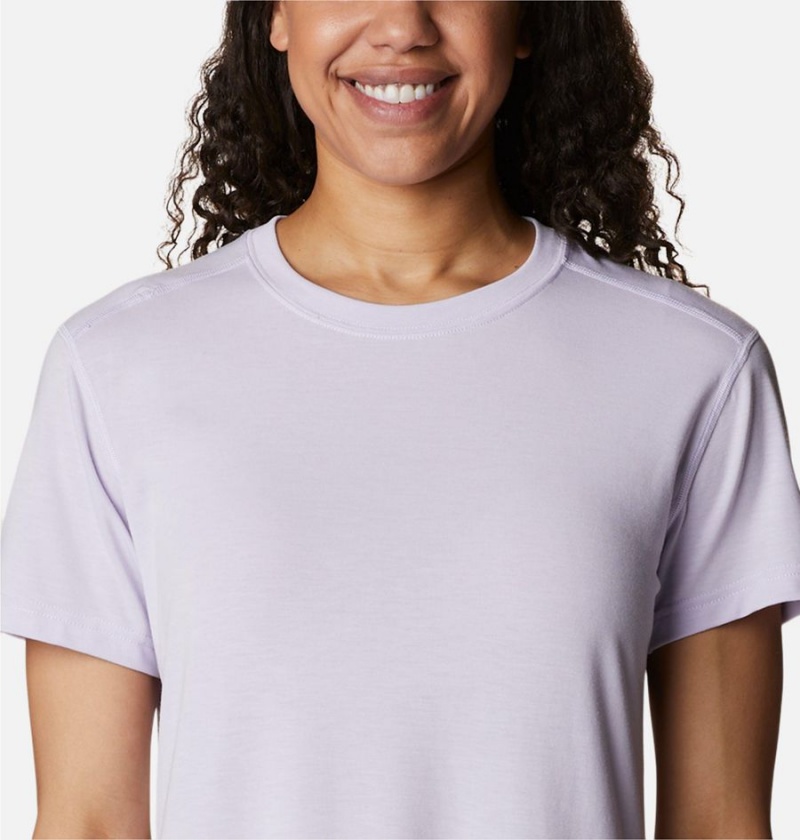 Columbia Endless Trail Running Tech Women's T-Shirt Purple | OKHYCT-679