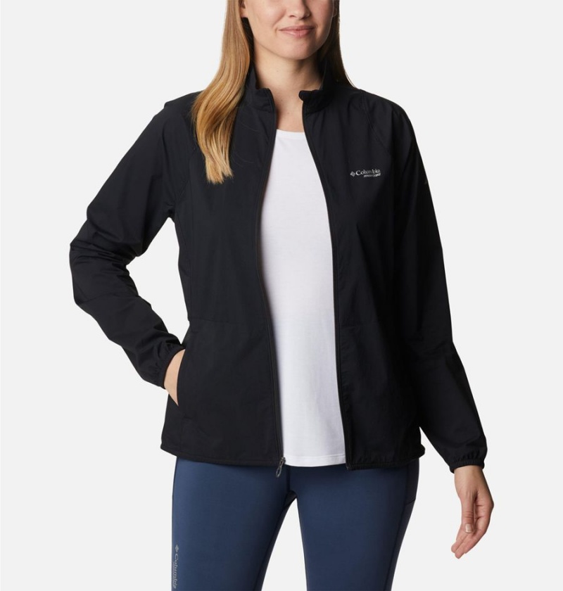 Columbia Endless Trail Wind Shell Jacket Women's Windbreaker Black | JZODBX-718