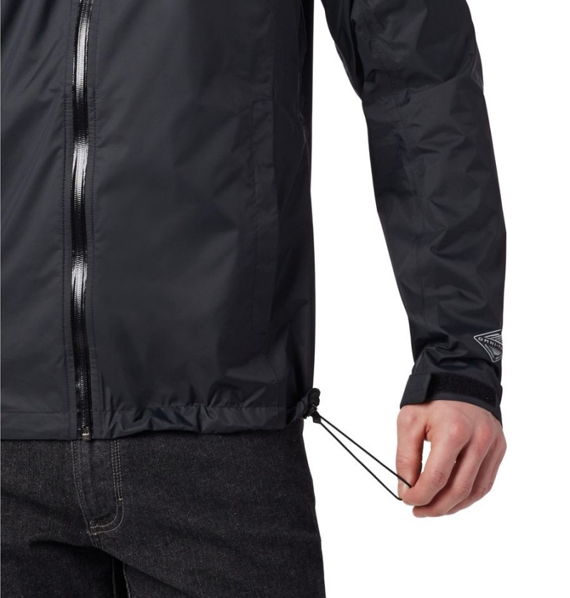 Columbia EvaPOURation Men's Rain Jacket Black | BNDHVQ-572
