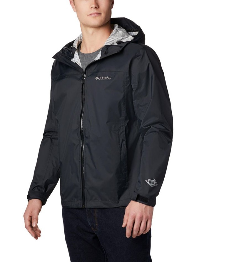Columbia EvaPOURation Men\'s Rain Jacket Black | BNDHVQ-572
