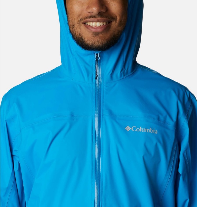 Columbia EvaPOURation Men's Rain Jacket Blue | YRSOND-340