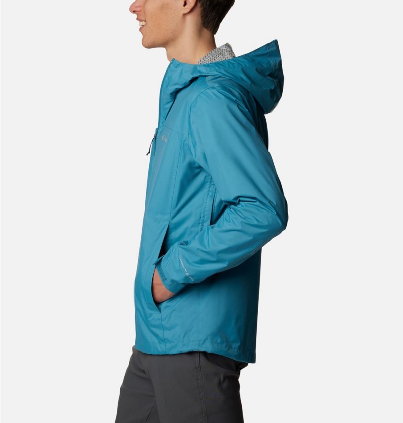 Columbia EvaPOURation Men's Rain Jacket Blue | BXSIPC-052