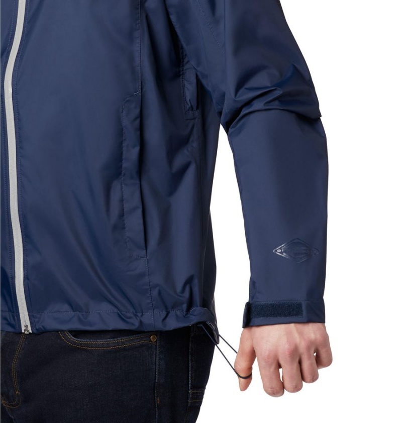 Columbia EvaPOURation Men's Rain Jacket Navy | YUJAHI-408