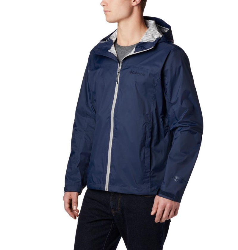 Columbia EvaPOURation Men\'s Rain Jacket Navy | YUJAHI-408