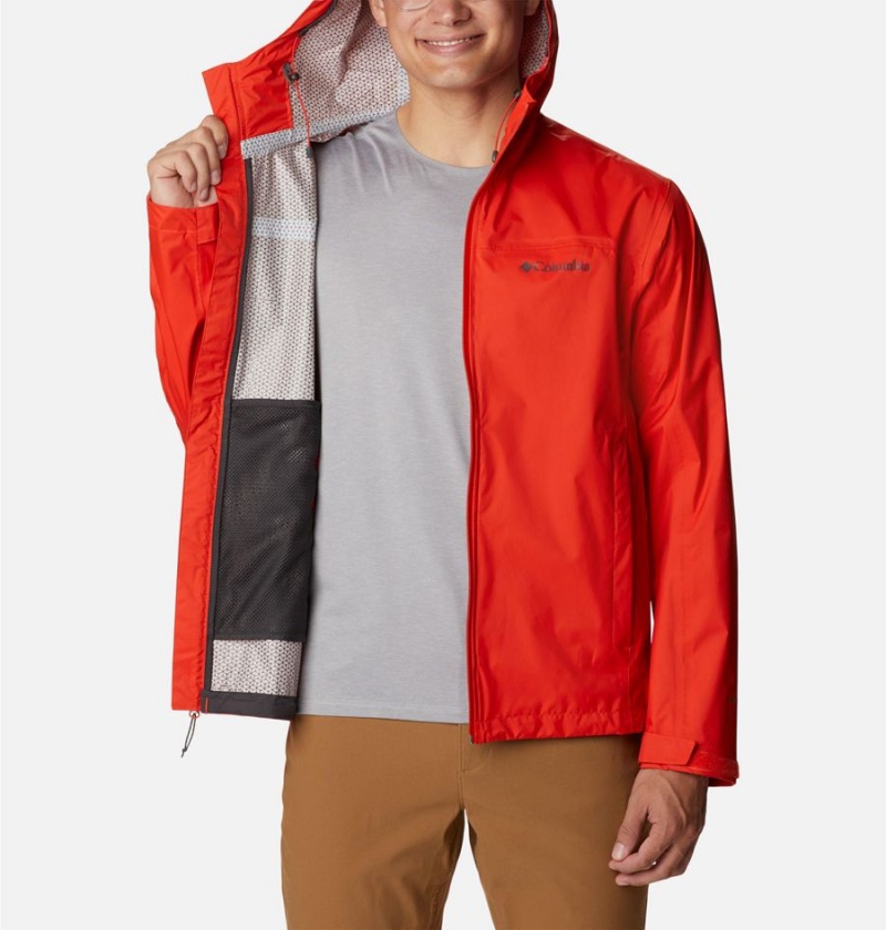 Columbia EvaPOURation Men's Rain Jacket Red | FSKGER-632