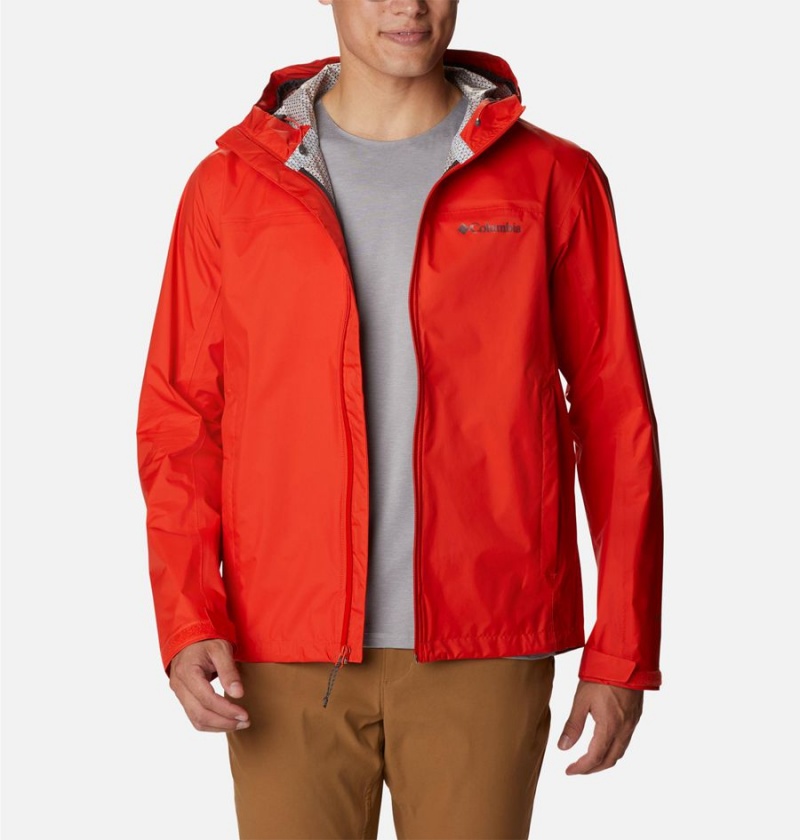 Columbia EvaPOURation Men's Rain Jacket Red | FSKGER-632