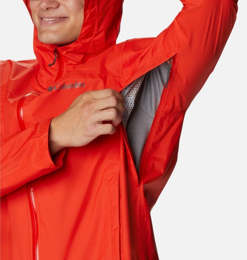 Columbia EvaPOURation Men's Rain Jacket Red | FSKGER-632
