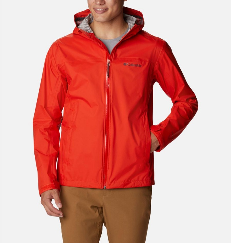Columbia EvaPOURation Men\'s Rain Jacket Red | FSKGER-632