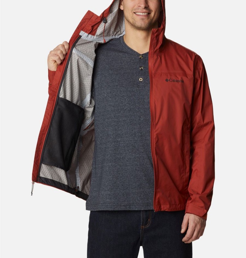 Columbia EvaPOURation Men's Rain Jacket Red | NFQWPE-284
