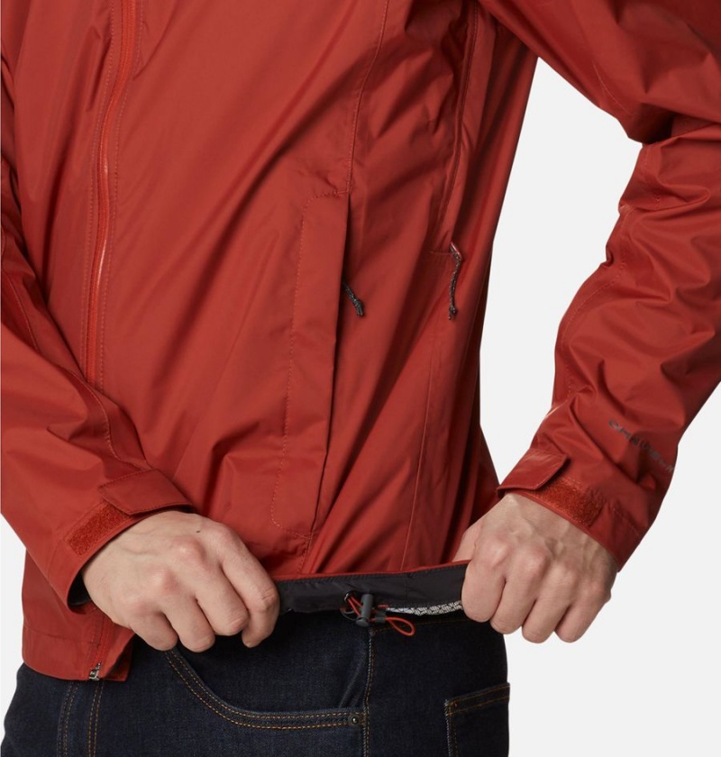 Columbia EvaPOURation Men's Rain Jacket Red | NFQWPE-284