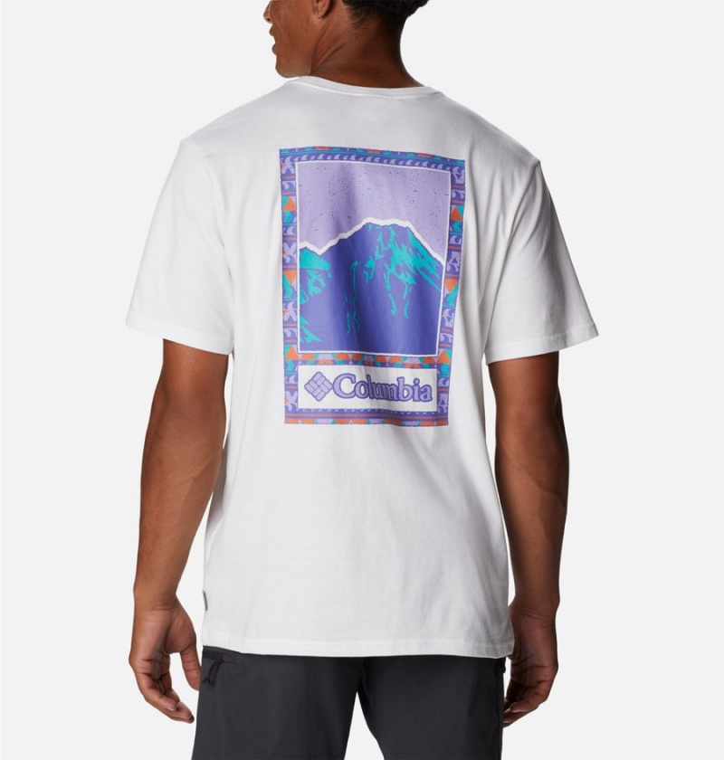 Columbia Explorers Canyon Back Men's T-Shirt White | KNTVQD-847