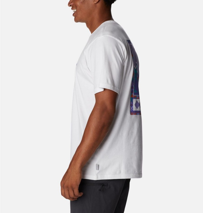 Columbia Explorers Canyon Back Men's T-Shirt White | KNTVQD-847