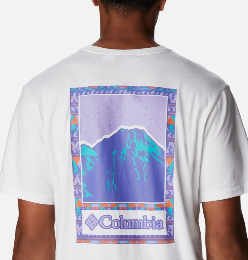 Columbia Explorers Canyon Back Men's T-Shirt White | KNTVQD-847
