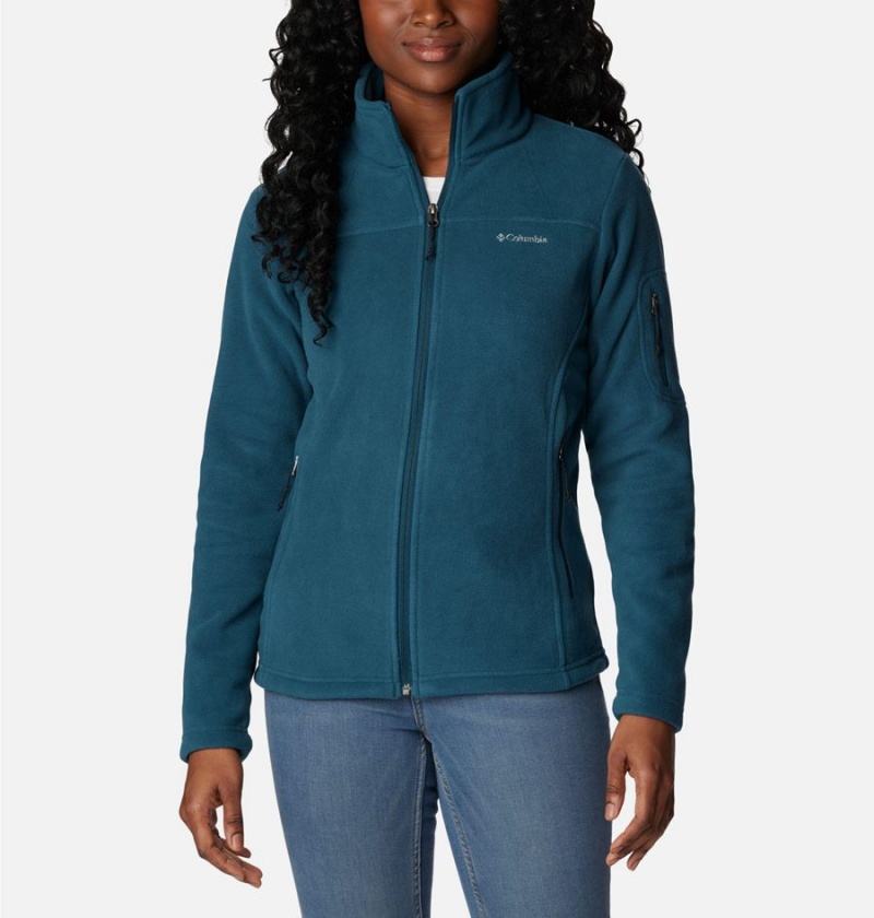 Columbia Fast Trek II Women\'s Fleece Jacket Turquoise | QVGEFU-674