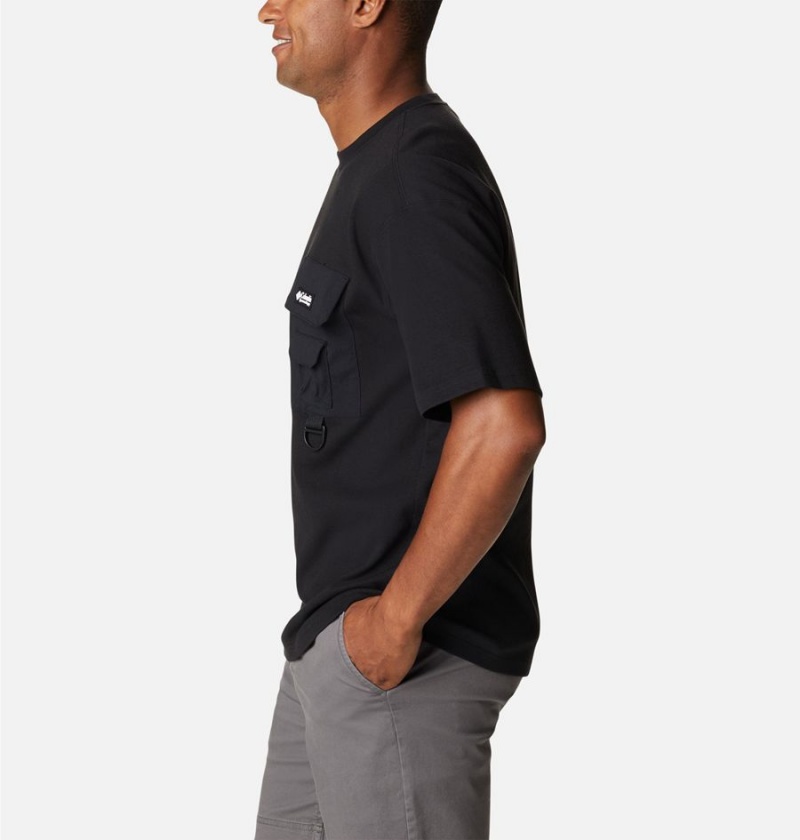 Columbia Field Creek Double Knit Short Sleeve Men's T-Shirt Black | WRDPCT-150