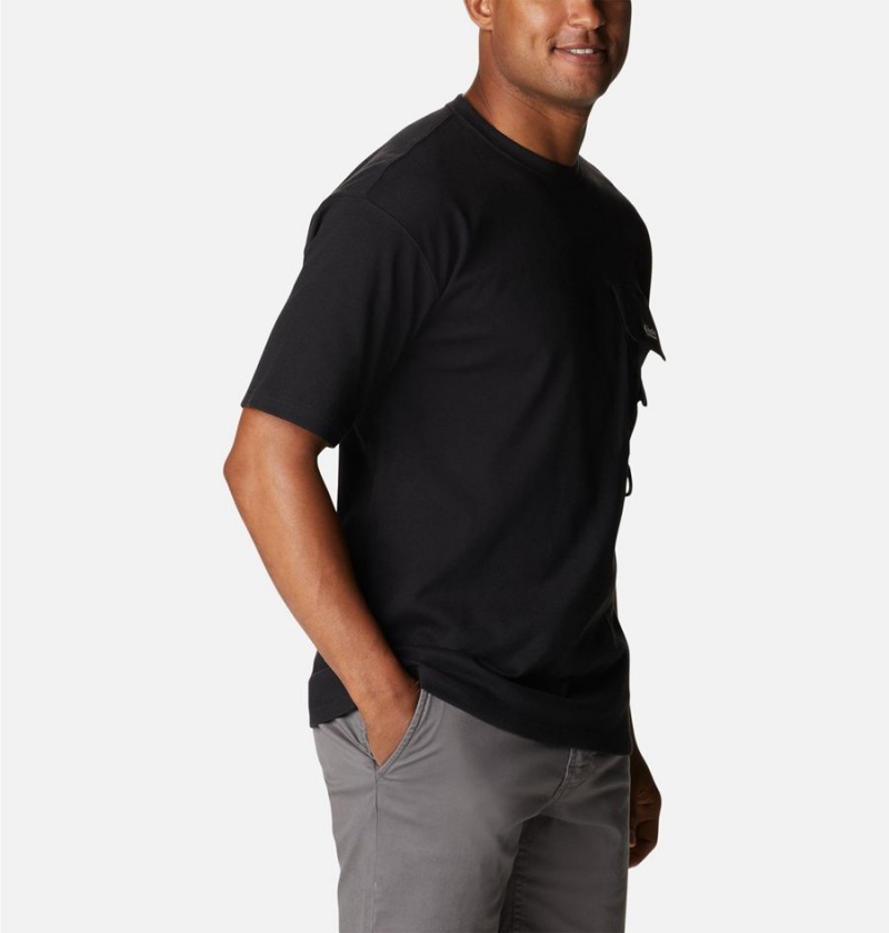 Columbia Field Creek Double Knit Short Sleeve Men's T-Shirt Black | WRDPCT-150