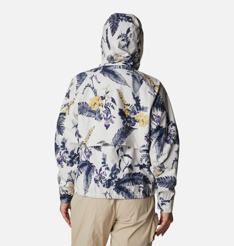 Columbia Field Creek Fraser Cropped Shell Women's Rain Jacket White | WSAZPN-458