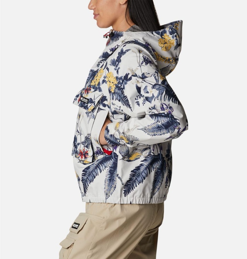 Columbia Field Creek Fraser Cropped Shell Women's Rain Jacket White | WSAZPN-458