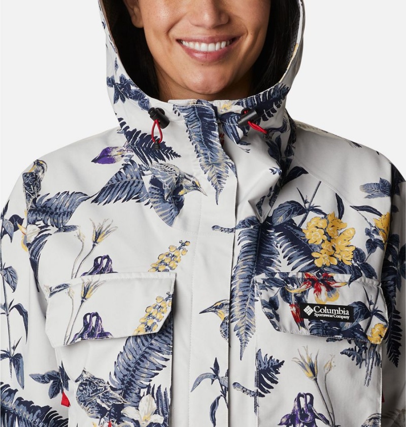 Columbia Field Creek Fraser Cropped Shell Women's Rain Jacket White | WSAZPN-458