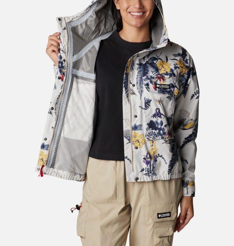 Columbia Field Creek Fraser Cropped Shell Women's Rain Jacket White | WSAZPN-458