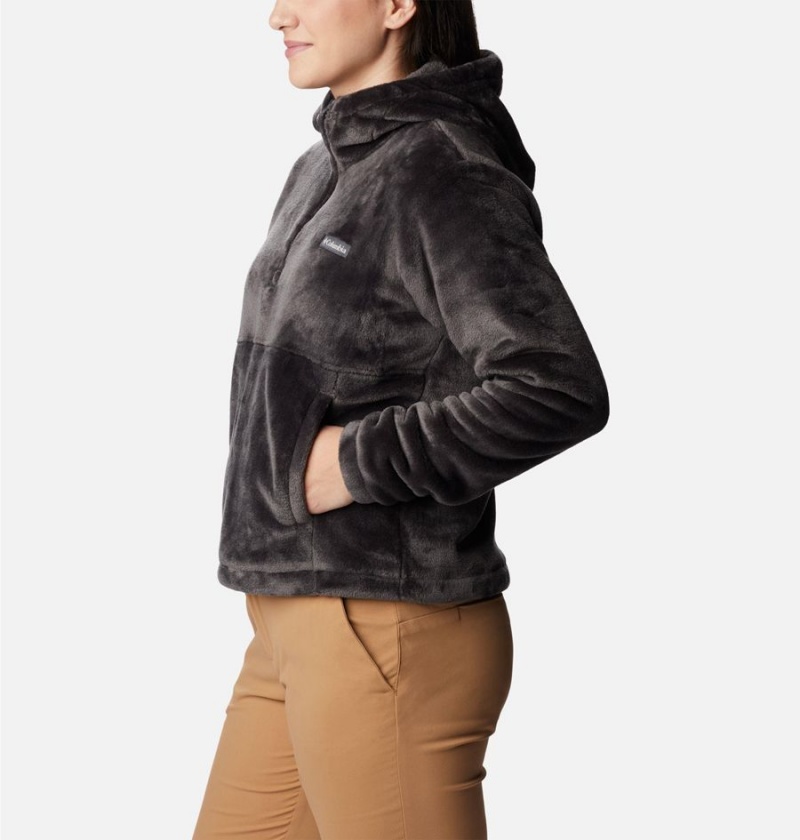 Columbia Fire Side Fleece Hoodie Women's Pullover Black | UMNPCW-527