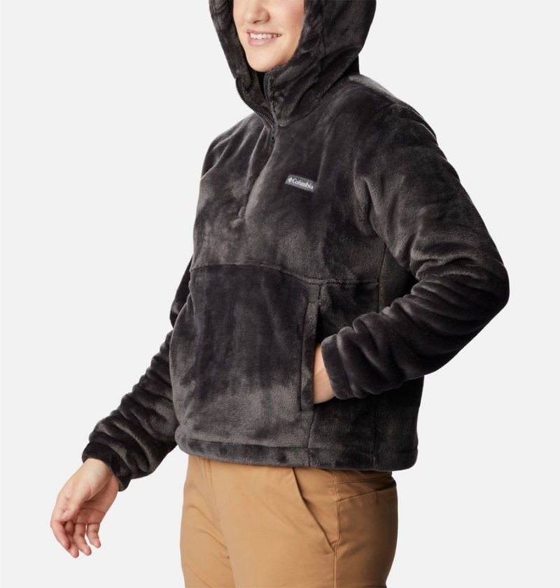 Columbia Fire Side Fleece Hoodie Women's Pullover Black | UMNPCW-527