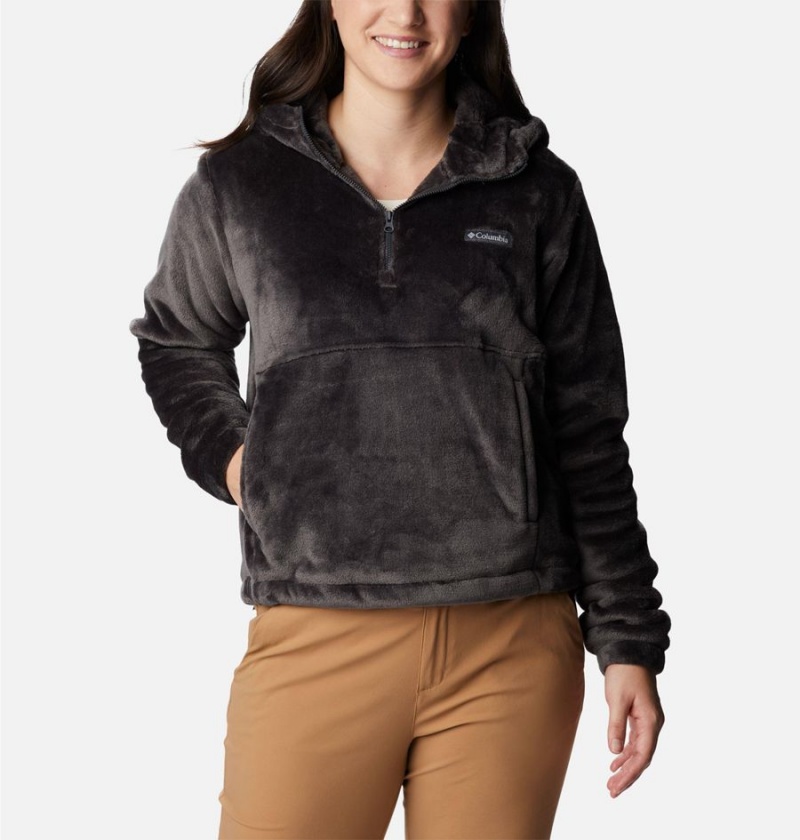 Columbia Fire Side Fleece Hoodie Women\'s Pullover Black | UMNPCW-527