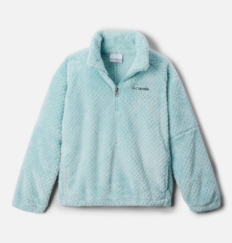 Columbia Fire Side II Half-Zip Sherpa Kids\' Fleece Turquoise | IMTGXJ-894